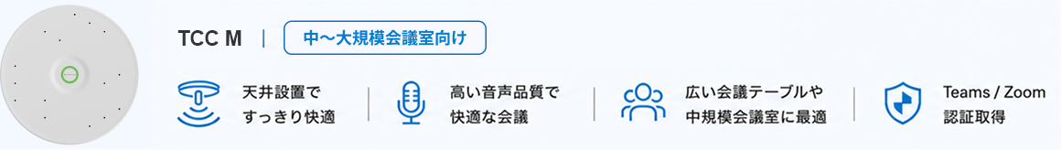 TeamConnect Ceiling Mediumの分割・併合のある大会議室向けソリューション